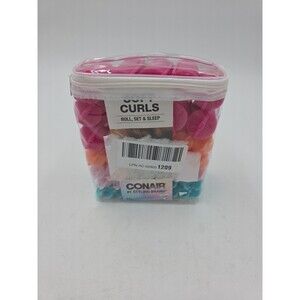 Conair Soft Foam Cushion Hair Rollers Curlers Self Grip Assorted Sizes. 48 Pack